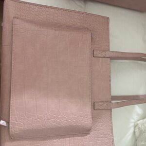 BEIS The Work Tote in Atlas Pink Croc